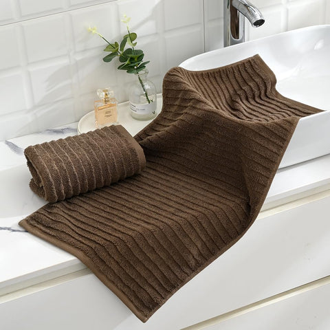 sense gnosis Super Soft Luxury Hand Towel Stereoscopic Ladder Striped Design 100% Cotton Absorbent Decorative hand Towel for Bathroom 13 x 29 Inch