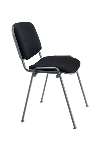 Office Hippo Heavy Duty Stackable Reception Chair, Black Frame, Fabric, Black