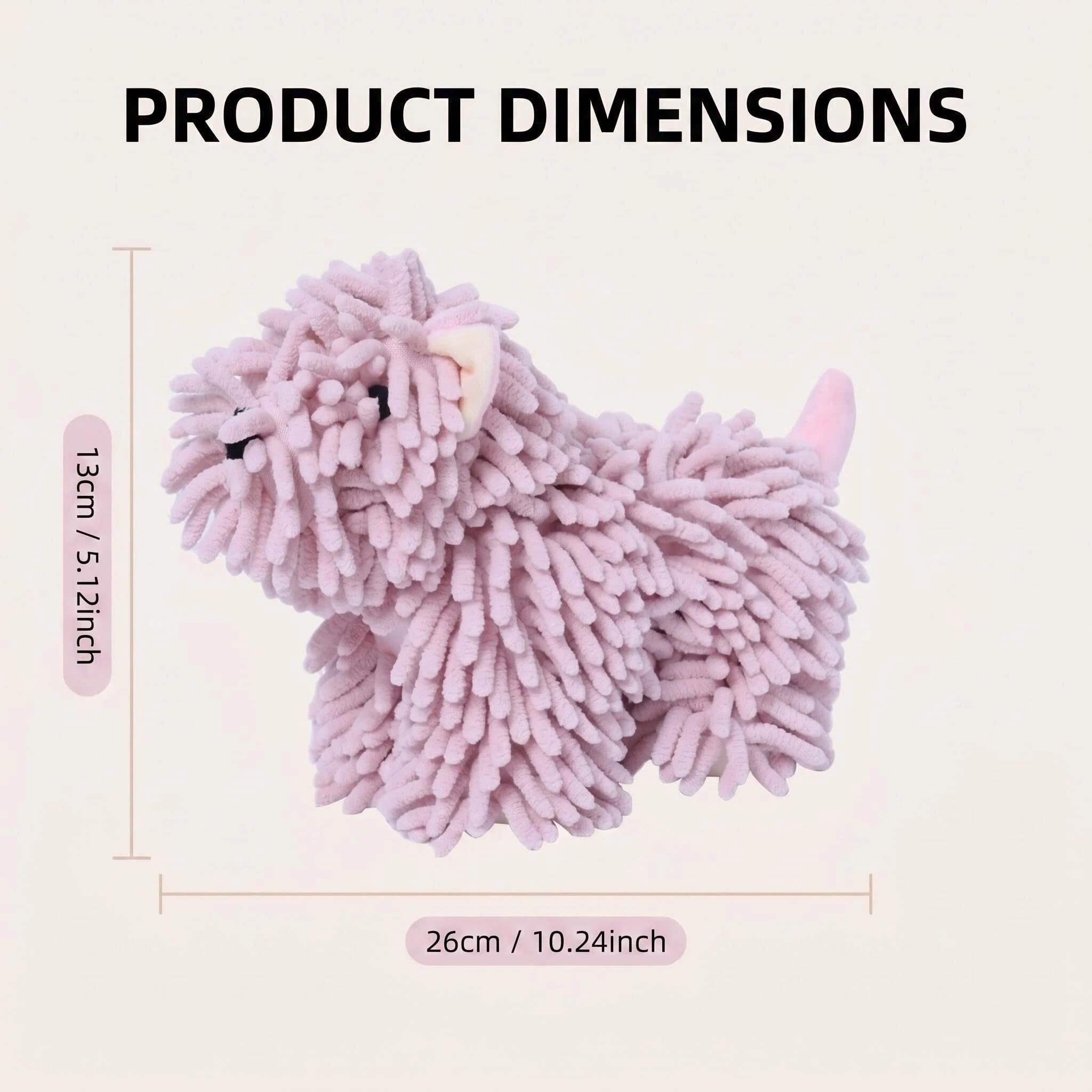 FILOEEX Cute Dog Shaped Chenille Hand Towel, Ultra Soft Highly Absorbent Fluffy Hand Towel