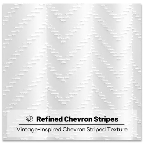 BTTN Narrow Boho Tufted Chevron Shower Curtain, Waterproof, 92x186cm, White
