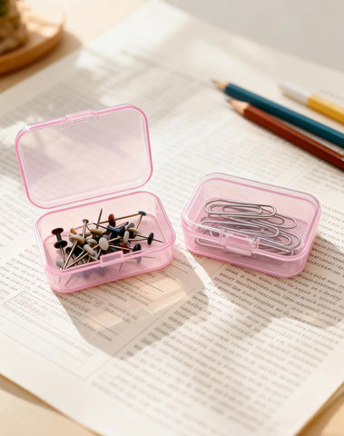 Forever bene 30 Pink Small Storage Boxes with Lids, 30 Pieces, Pink, each piece measures 6,5 × 4,5 × 2 cm