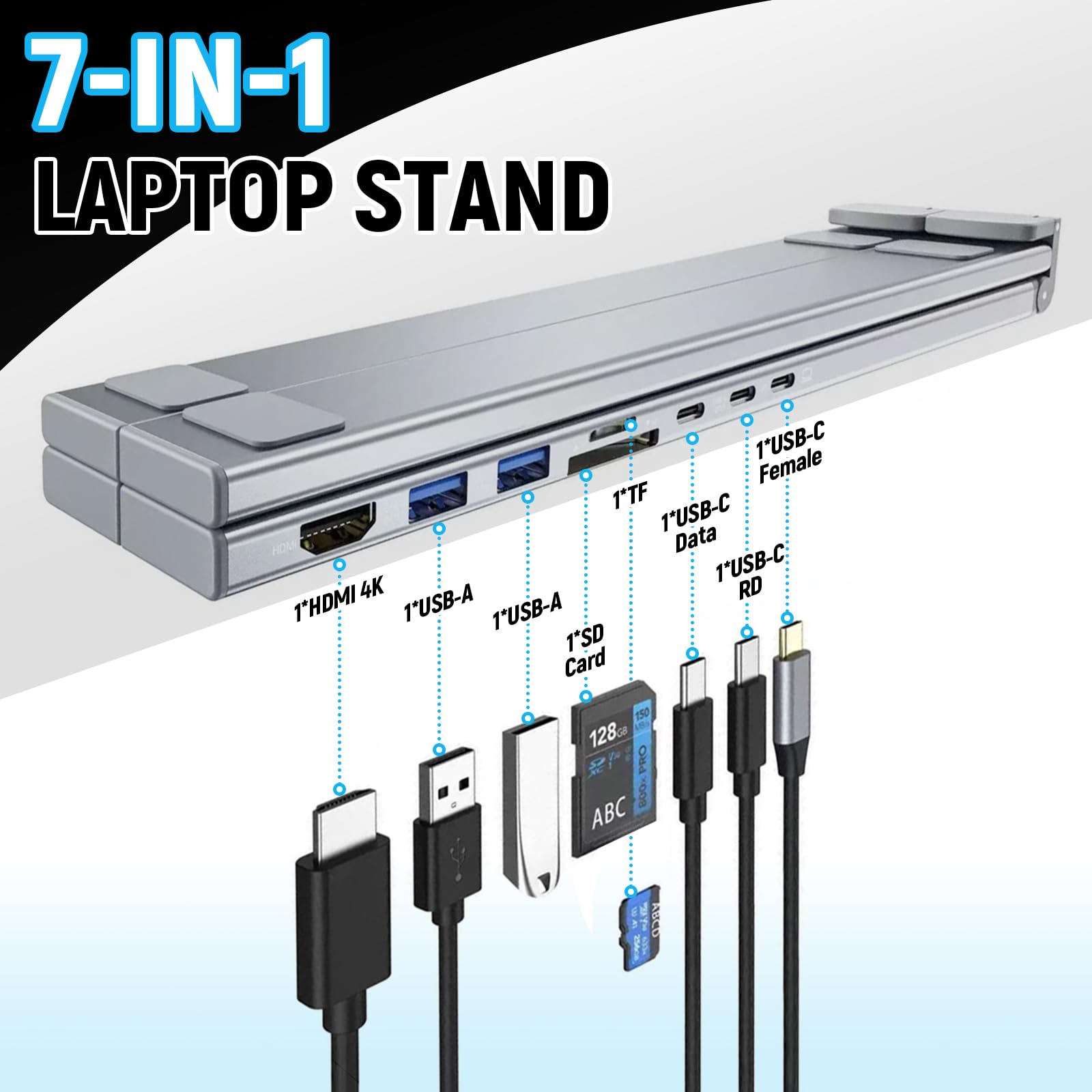 CISSIYOG Laptop Stand,Folding Tablet Stand,7in1 Docking Station