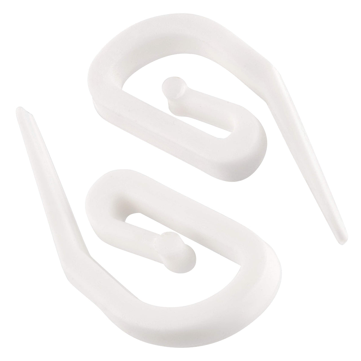 White Plastic Curtain Hooks for Pencil Pleat, Track & Window - 100 Pack
