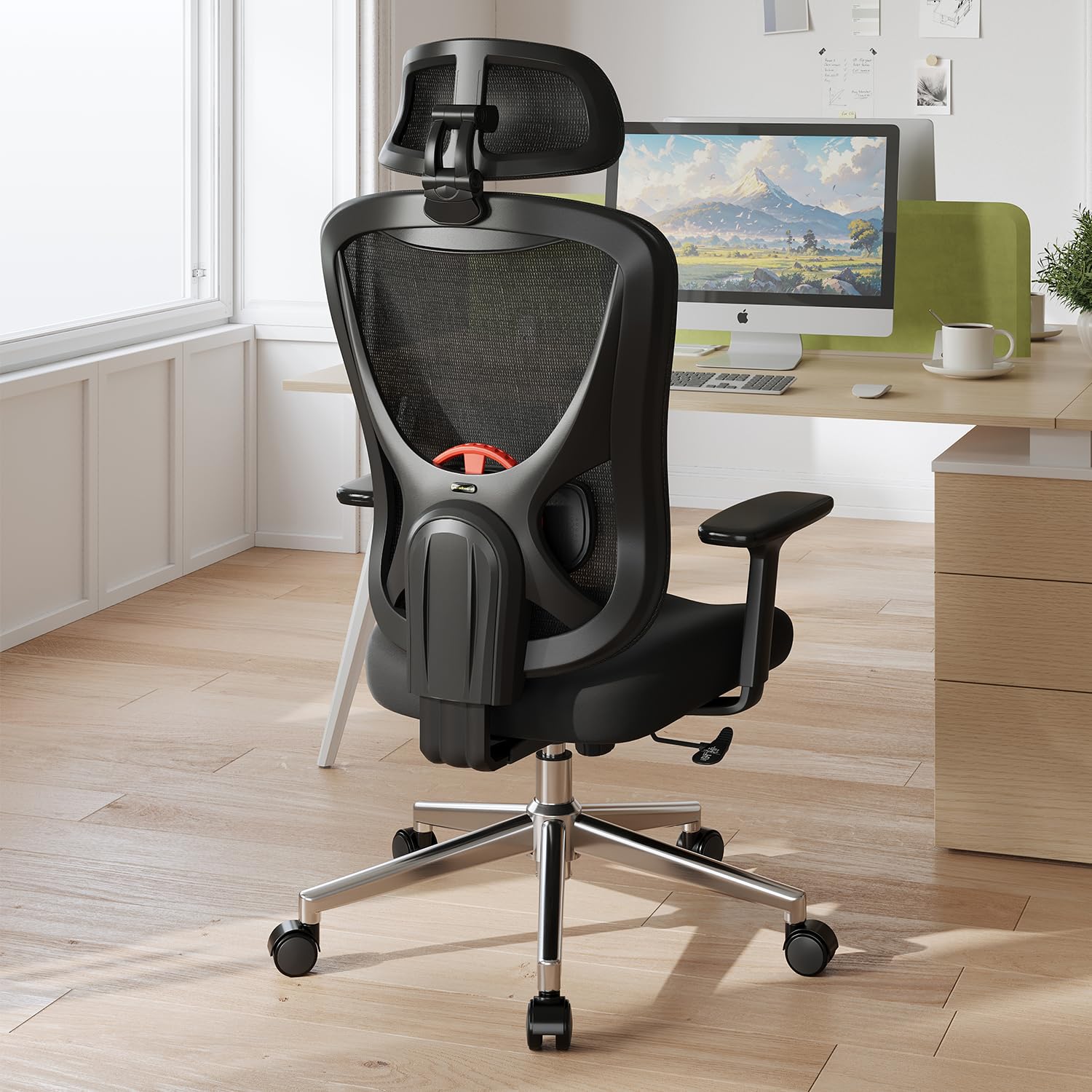 Eucladoceros M75 Ergonomic Office Chair with 125° Tilt Lock, Black