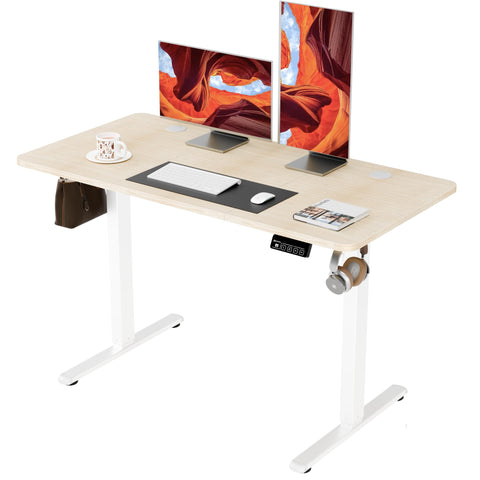 ERGOMAKER Electric Standing Desk 120x60cm, 2 Memory Presets, Gold Oak