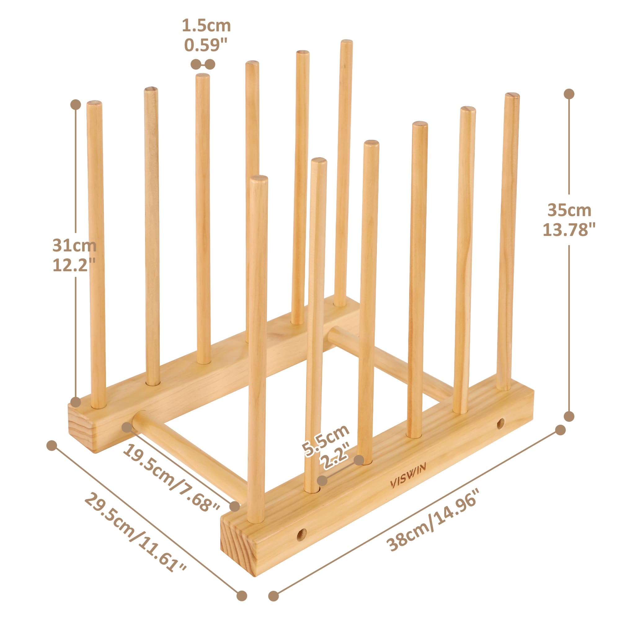 VISWIN Tabletop Art Storage Rack - Wooden Drying & Display Rack with Adjustable Slots for Organizing Canvas, Prints, Artwork, Panels, and Posters