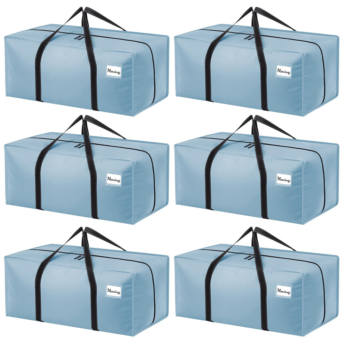 Dntorx 6 Pack 120L Moving Bags and Storage Bag Dorm Moving Essential, Blue