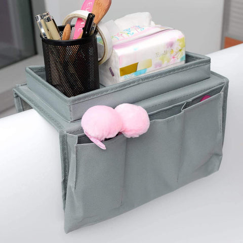 QCHOMEE Sofa Armrest Organizer with Cup Holder Couch Tray Armchair Caddy Pockets Storage Arm Rest Chair Desk Sofa Organiser TV Remote Control Holder