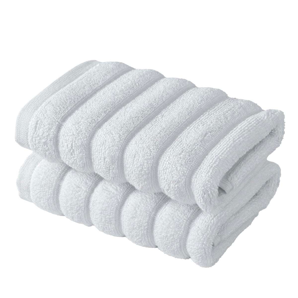 BERIBO Cloud Turkish Towel Set 100% Cotton 620gsm (Alpine White, 2 Face Flannels)