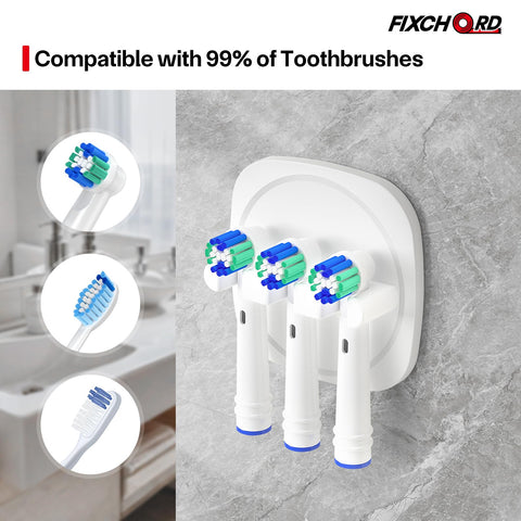 FIXCHORD Electric Toothbrush Head Holder, 2 Pieces, Bathroom Toothbrush Holder for Electric Toothbrushes with Strong 3M Sticker