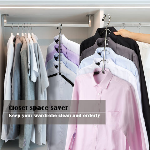 5 in 1 Multi-Layer Metal Hanger Multi-Layer and Multifunctional Organizer with Non-Slip Sponge for Jeans Skirts T-Shirts Trousers Storage for Clothes