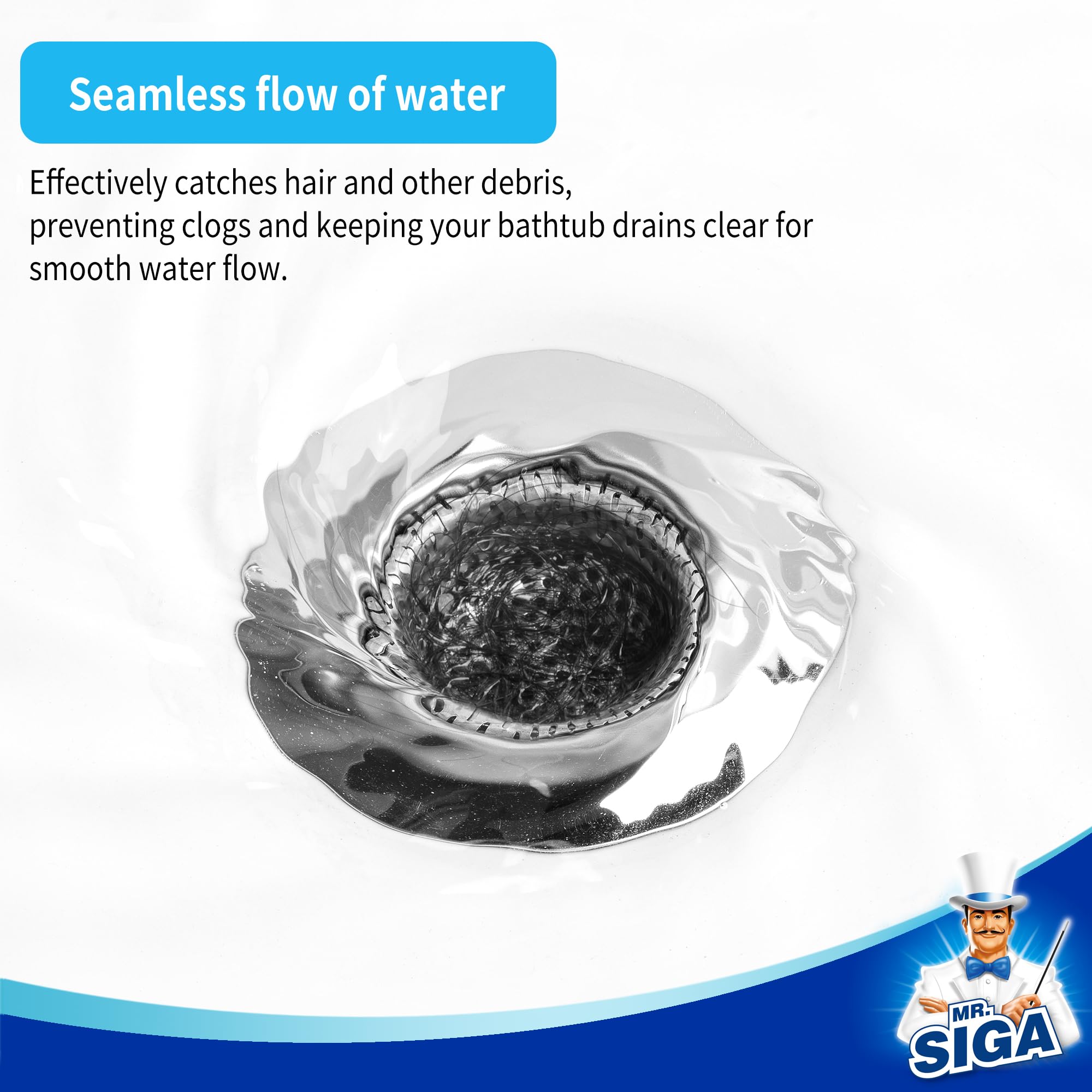 MR.SIGA Bathtub Drain Strainer, Bathroom Sink Drain Strainer, 3 Pack