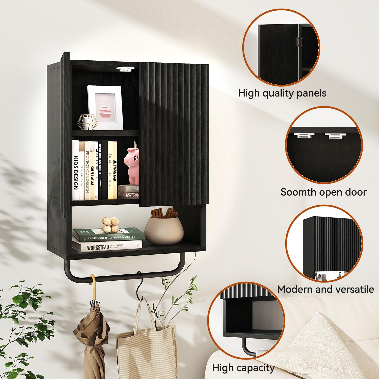 IBUYKE Bathroom Wall Cabinet Storage Cabinet Cupboard WBS003B