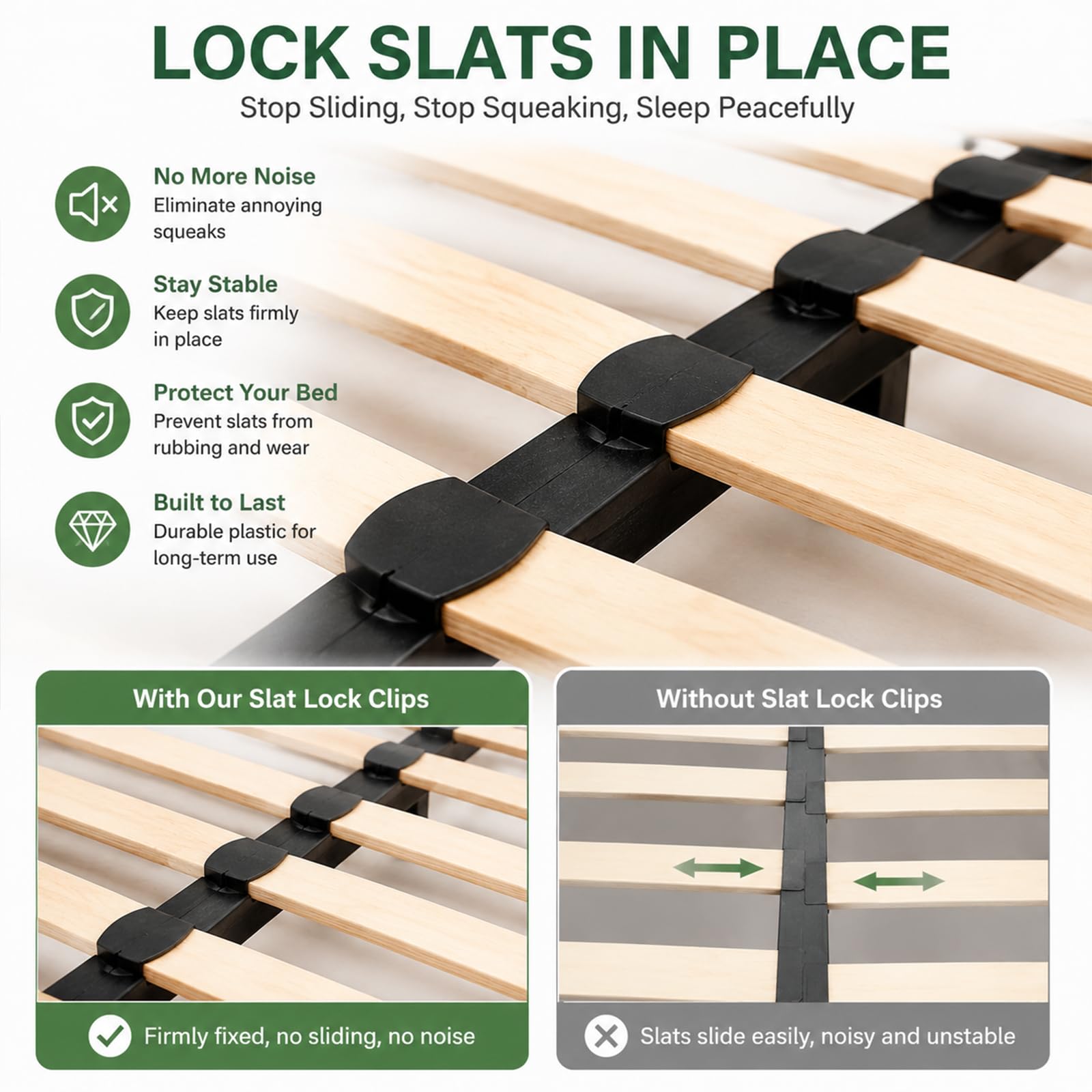 Lafefe 10 Pcs Center Slat Joiners for 55mm Slats, Replacement Middle Bed Slat Holders