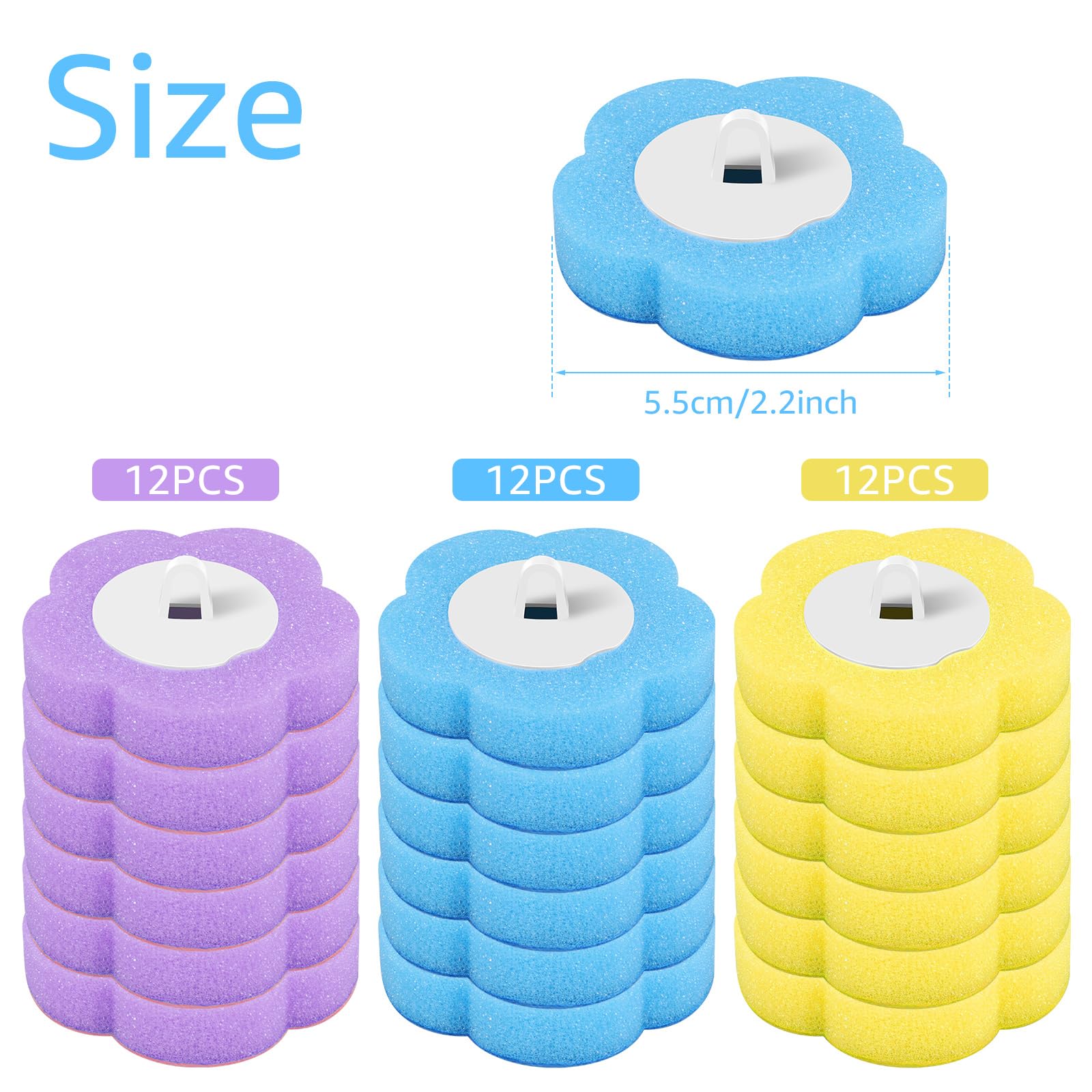 36Pcs Disposable Toilet Brush Refill Pads Deep Cleaning Toilet Brush Refill Toilet Pad Cleaners with Cleaning Fluid 3 Layer Throwable Toilets Brushs