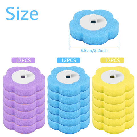 36Pcs Disposable Toilet Brush Refill Pads Deep Cleaning Toilet Brush Refill Toilet Pad Cleaners with Cleaning Fluid 3 Layer Throwable Toilets Brushs