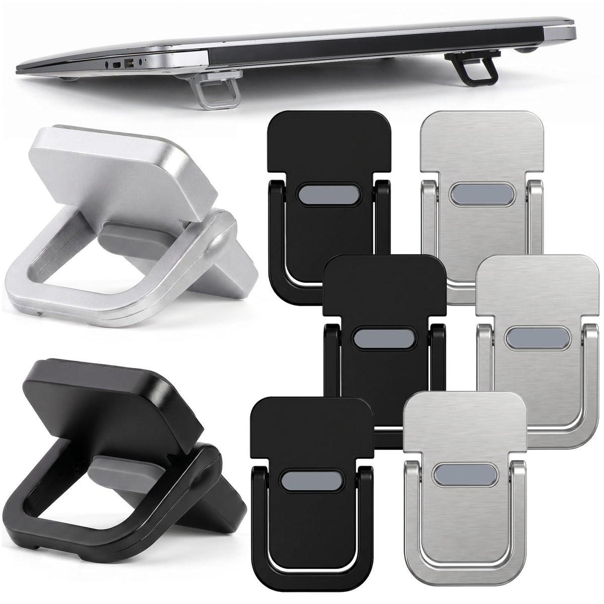 Bremorou 8 Piece Keyboard Riser Adjustable Angle Keyboard Stand Portable Foldable Laptop Feet Self-Adhesive Invisible Mini Keyboard Stand Fits Most