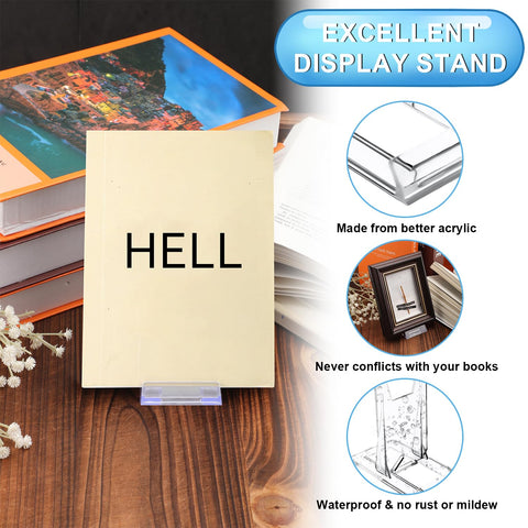 Gosknor 6pcs Acrylic Book Stand for Display, Clear Plastic Book Holder Collector Display Stand Book Easel Photo Stand for Home Office Comic Book