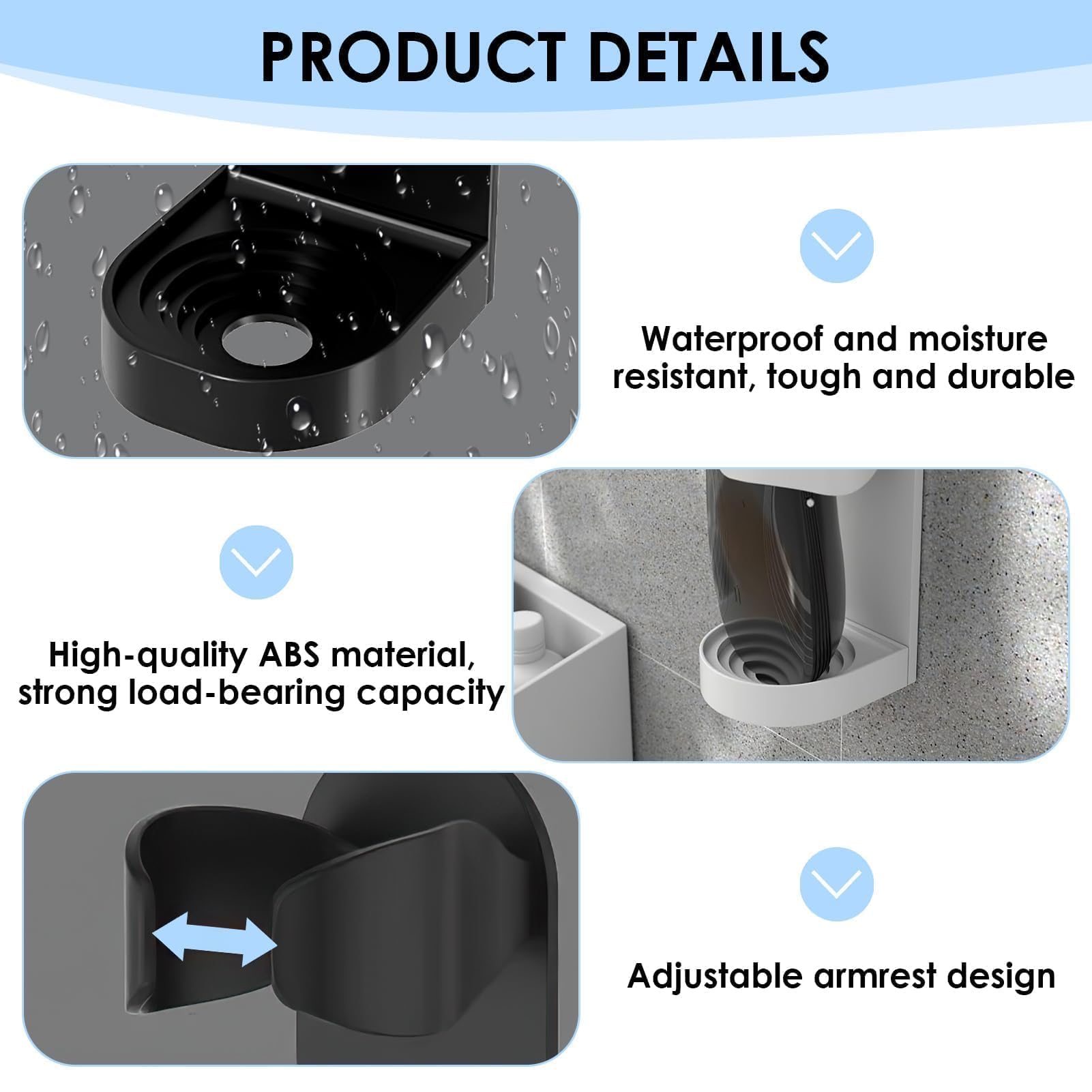 Electric Toothbrush Holder Wall Mounted, 4 Pack Self Adhesive Toothbrush Holders for Bathroom