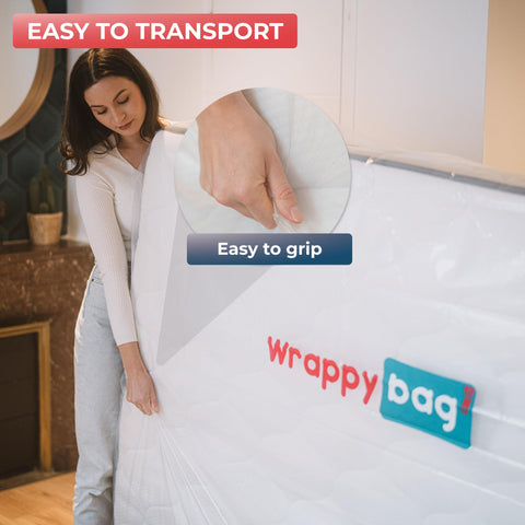 WRAPPYBAG – Protective Plastic Mattress Case — Baby Size — Waterproof, Anti-Tear Storage Bag — For House Moves, Storage and Transport (28" x 55")