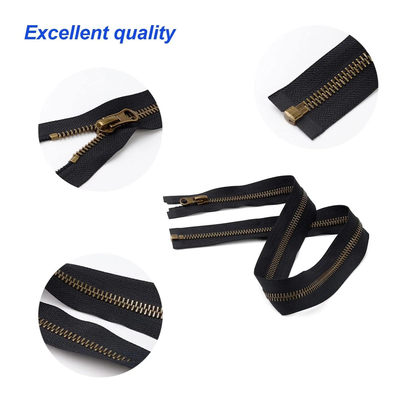 txuzong Zip 80 cm, 32" #8 Metal Zip, Brass Zippers for Jackets, Zips, Separable, for Backpacks, Jackets, Coats