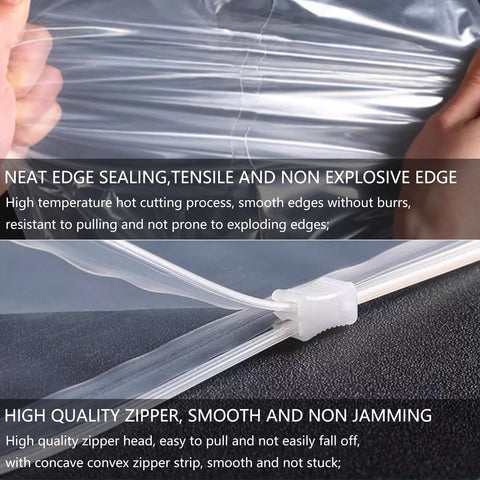 ATB-Foger 30Pcs Travel Clothes Storage Bags Clear Zip Lock Clothes Bags Resealable Large Plastic Luggage Pouch For Cloth, Storage
