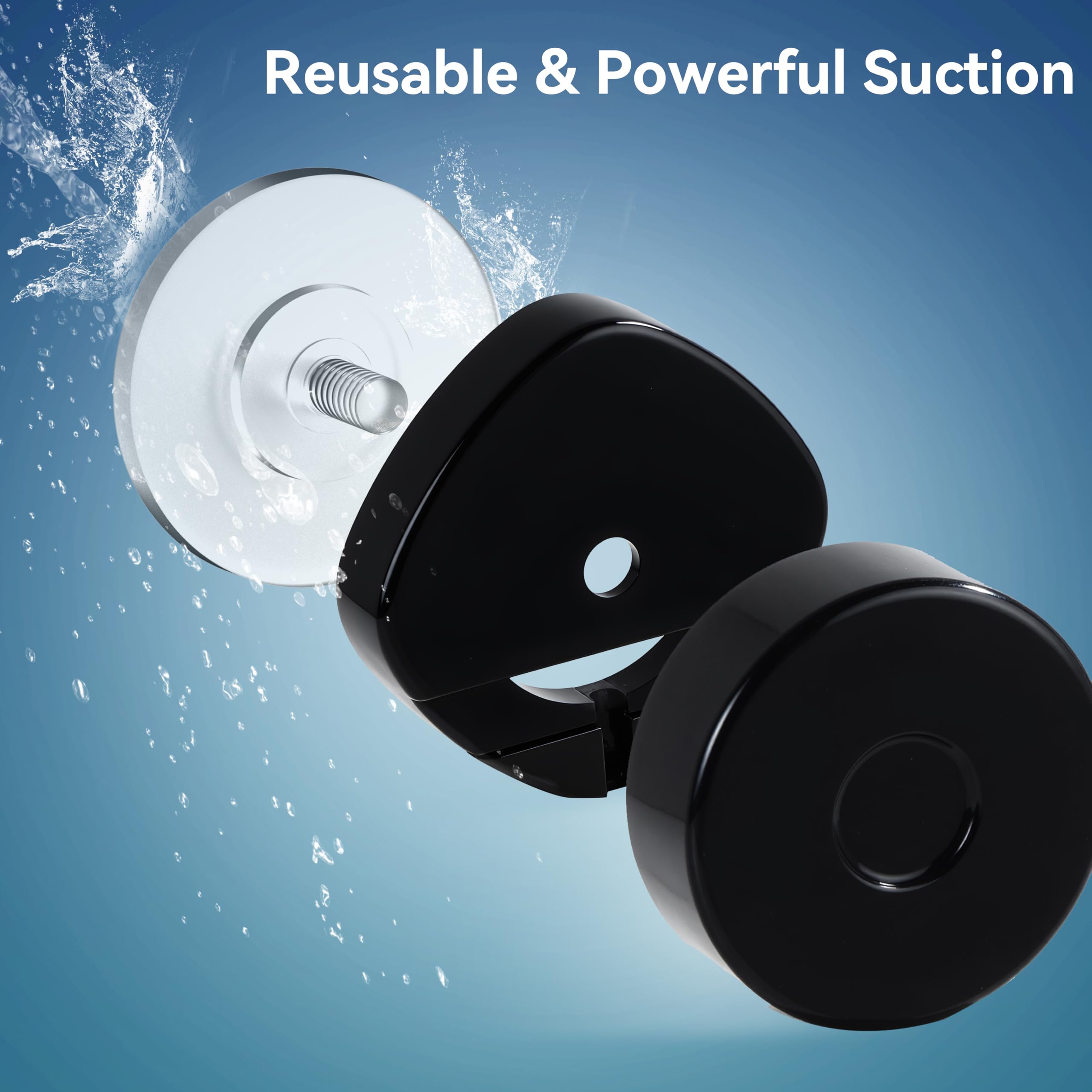 KEGII Suction Shower Caddy - Stainless Steel Shower Storage Suction Cup Black Bathroom Shelves No Drilling