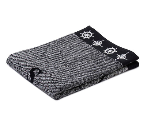 Gözze - Beach Towel with Compass Design, 100% Cotton, 90 x 180 cm - Silver
