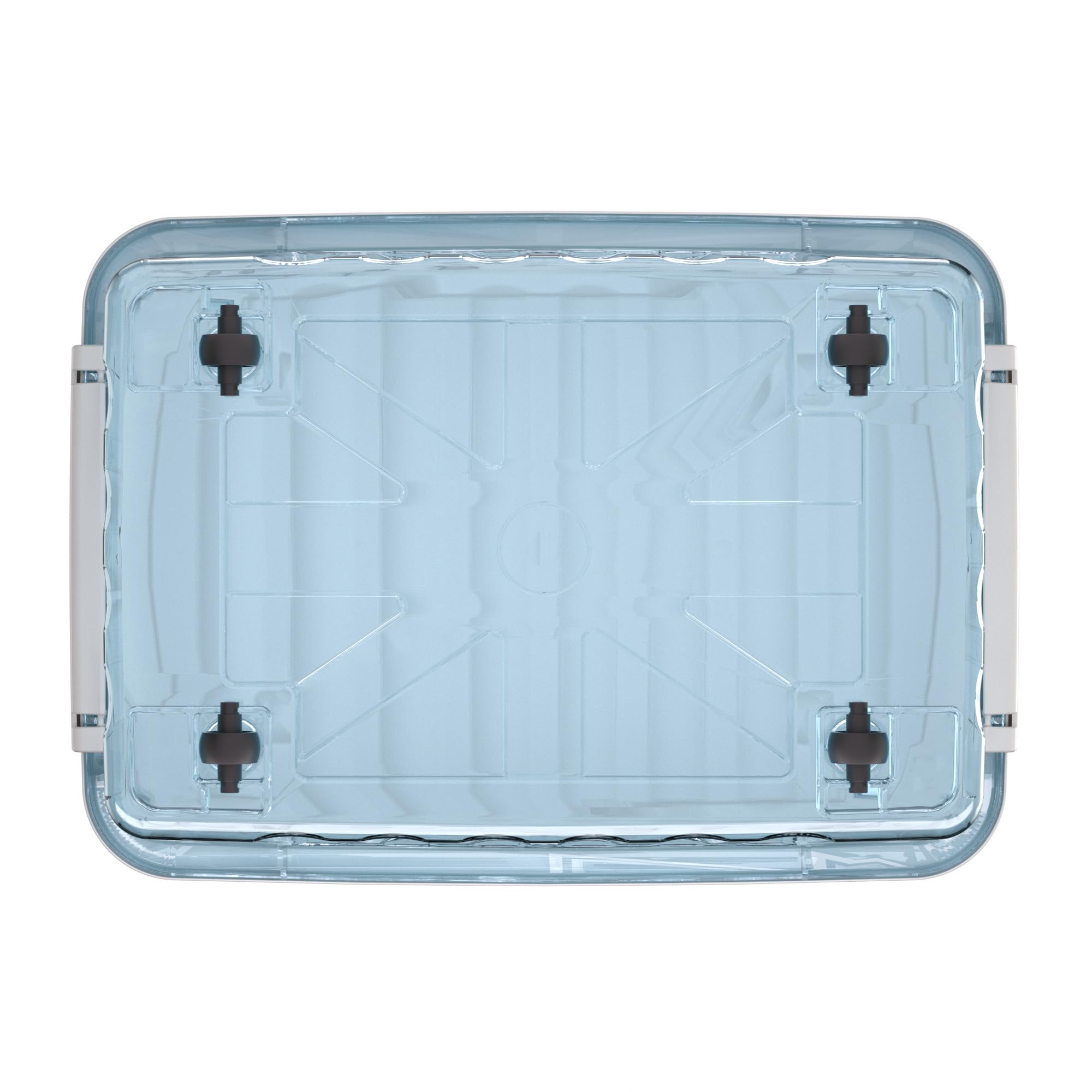 Cetomo 35L*4 Plastic Storage Boxes with Wheels, Lidded Storage Box with Secure Side Latches, PP Nestable and Stackable Clear Organizer for Home