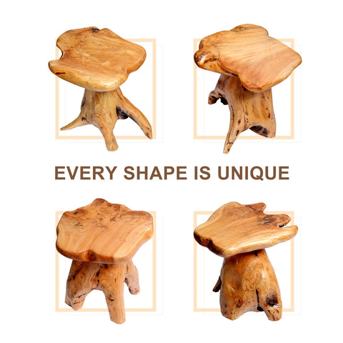 Organizedlife Solid Cedar Stool, Multipurpose 36cm Tall for Home & Garden