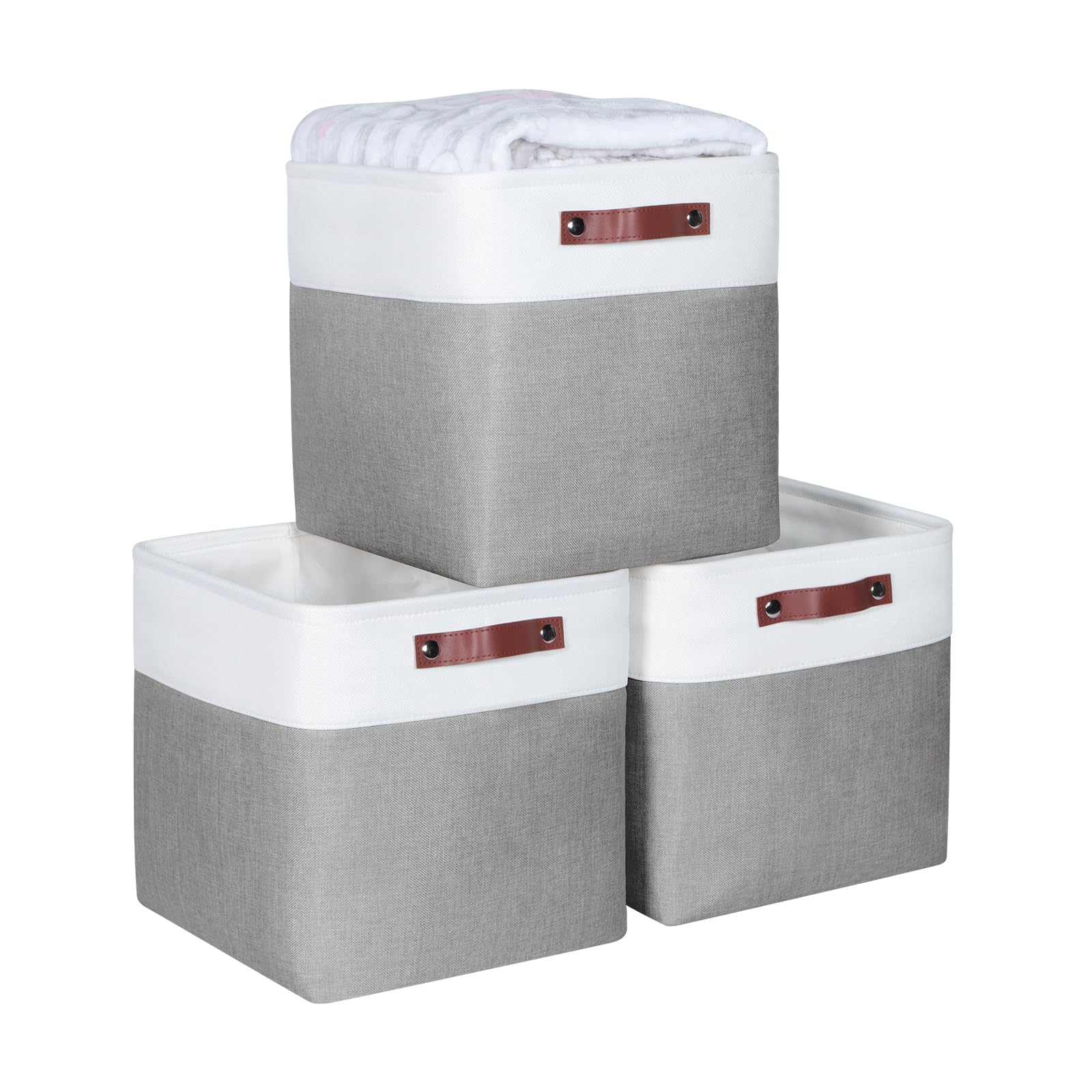 Syeeiex Foldable Storage Baskets for Shelves 30.5 cm Fabric Cube Organizer