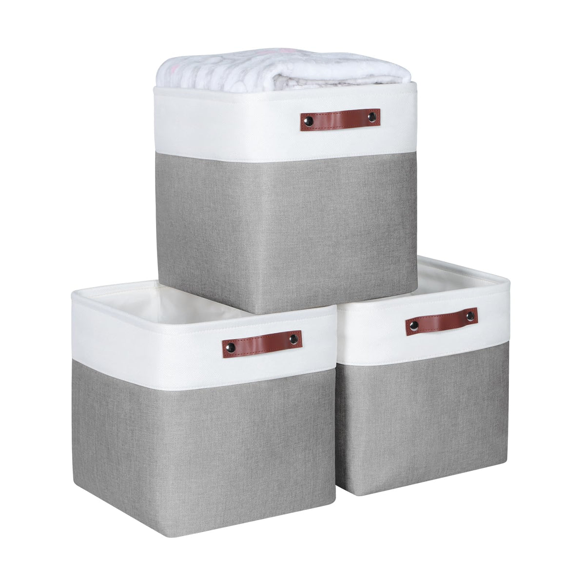 Syeeiex Foldable Storage Baskets for Shelves 30.5 cm Fabric Cube Organizer