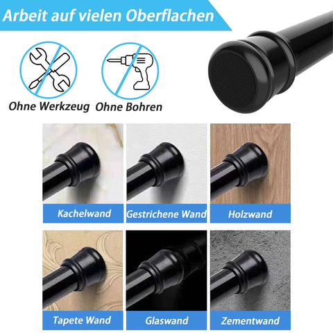 Shower Curtain Pole Anti-Slip Curtain Rail Extendable Exatra Long Curtain Pole No Drill Tension Rod Shower Curtain Rail for Living Room,Bedroom