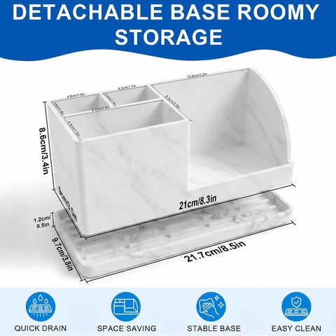21x9x9cm Silicone Toothbrush Holders for Bathroom Countertop，Anti-Slip Electric Toothbrush Toothpaste Holder, Soft and Shock-Resistant