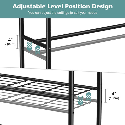 Luxspire Heavy Duty Clothes Rail, 135KG Clothing Rail with Lockable Wheels