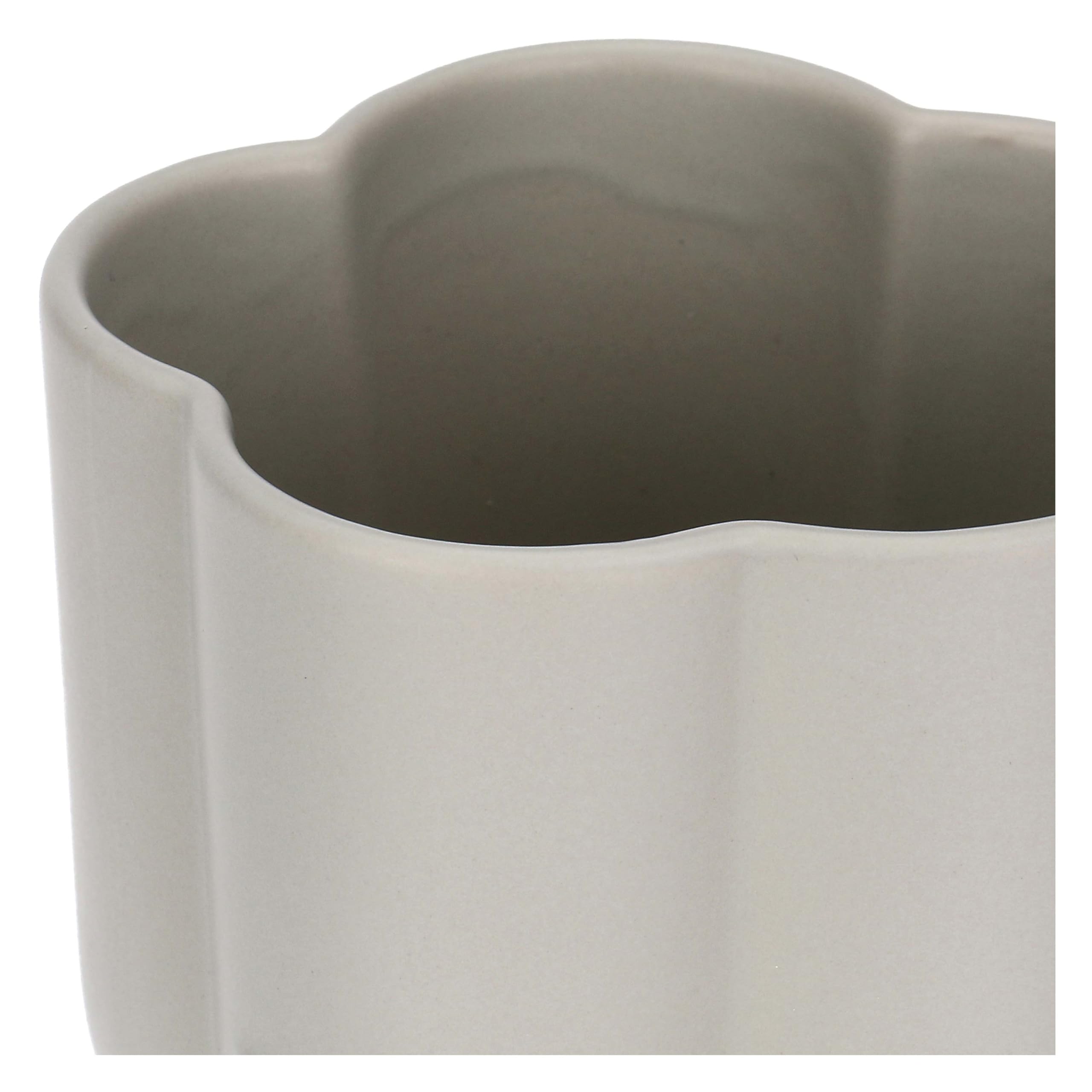 THUN - Toothbrush Holder Flower - Stoneware - Bathroom Accessories Collection - Ø 12-10 cm h