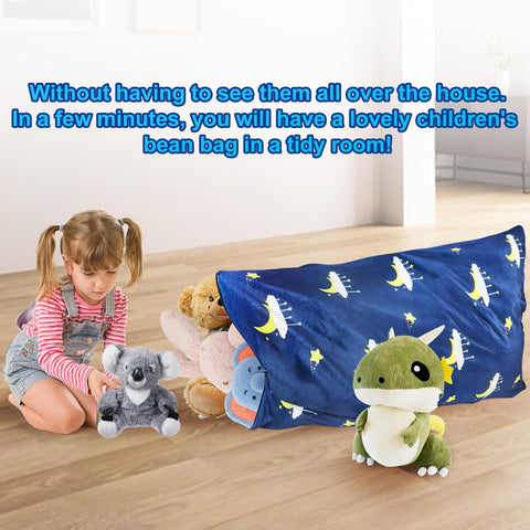 KOLACEN Stuffed Animal Bean Bag Cover Soft Storage Bean Bags for Kids Without Filling