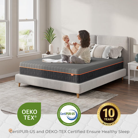 Uliyati Double Mattresses Gel Memory Foam Mattress, Medium, 135x190x20CM