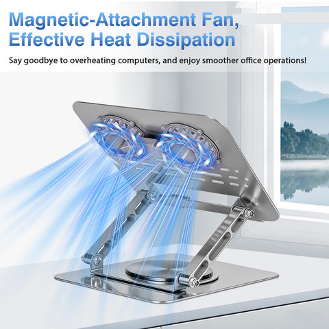 Laptop Cooler Stand with Fan, Ergonomic Adjustable Laptop Cooling Stand