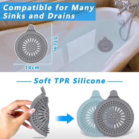 Alyvisun 2Pcs Silicone Shower Hair Catcher with Suction Cup
