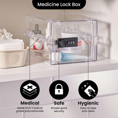 Lockabox Mini™ | Small Lockable Box with Combination Lock (3L) | Compact Storage Lock Box for Small Medicines, Snacks & Mobile Phones
