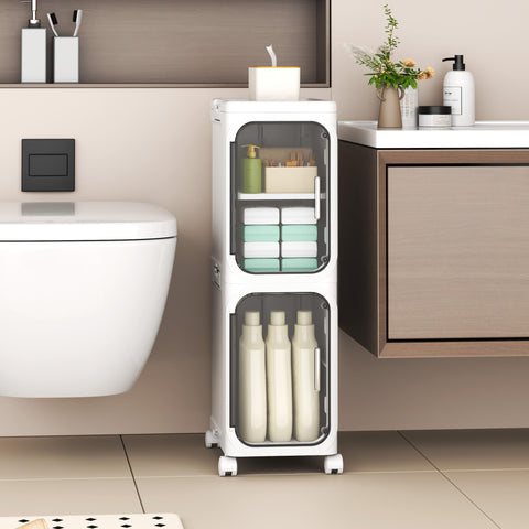 YVVVVY 20cm Bathroom Storage Cabinet, Waterproof Small Tolilet Unit