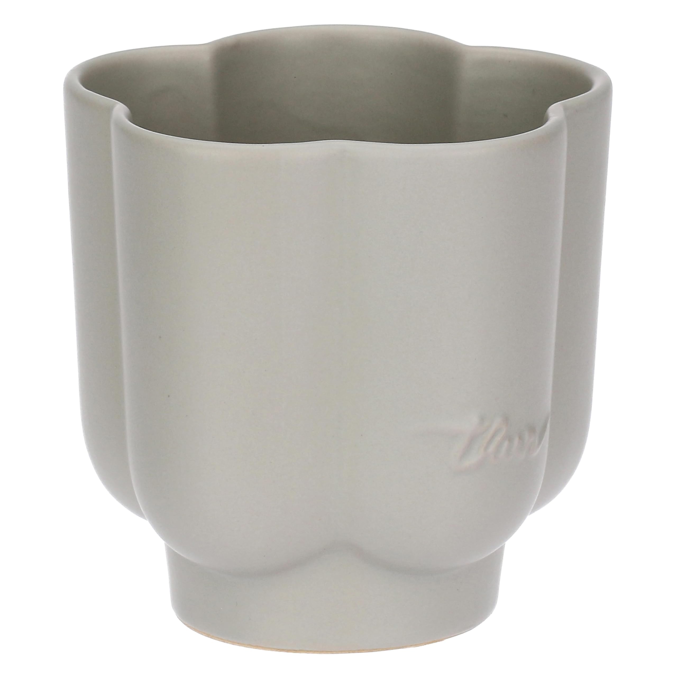 THUN - Toothbrush Holder Flower - Stoneware - Bathroom Accessories Collection - Ø 12-10 cm h