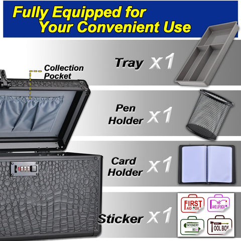 Pogianhae Medicine Lock Box with Code, Secure Multipurpose Locking Box