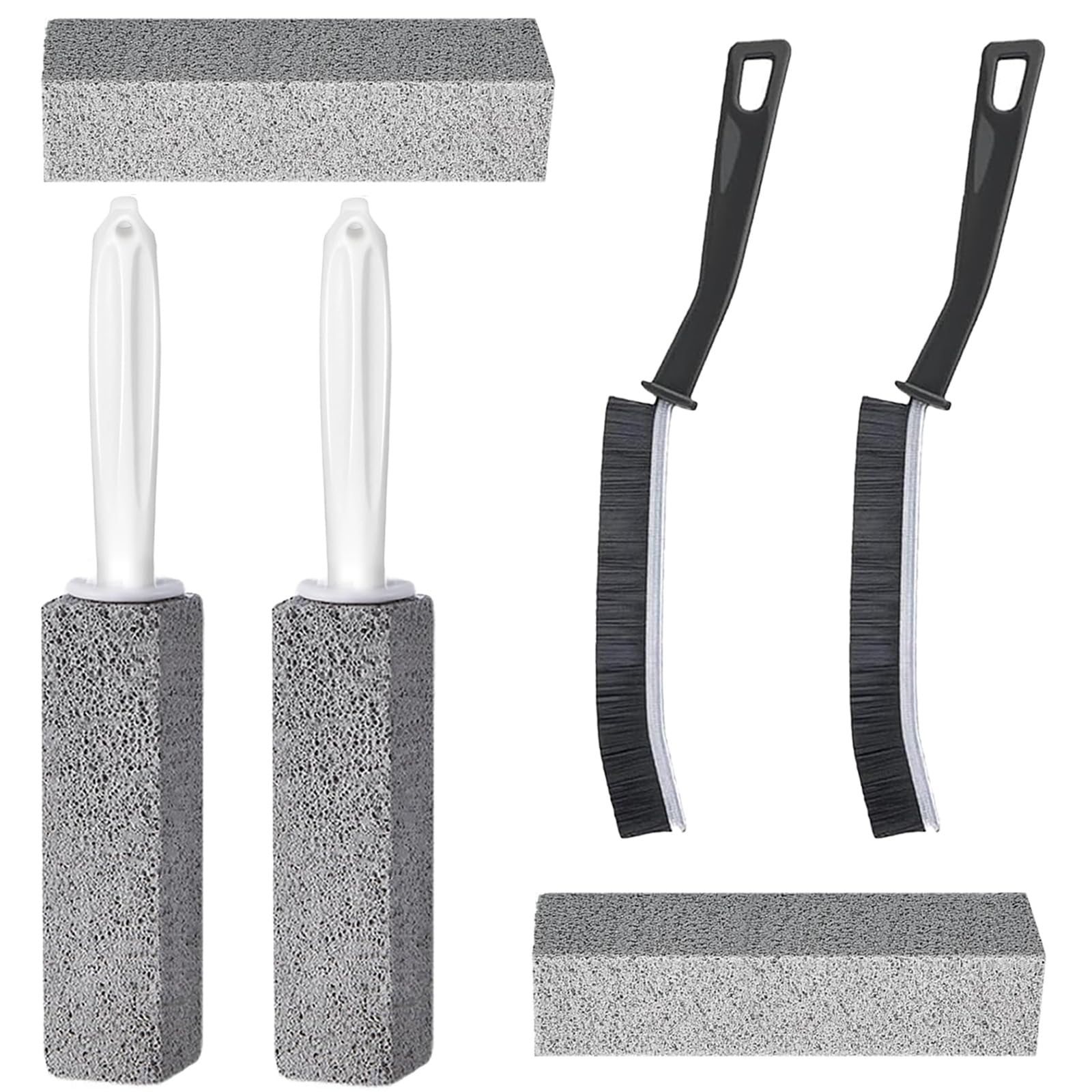6 Pcs Pumice Stone for Toilet Cleaning, with Non-Slip Long Plastic Handle