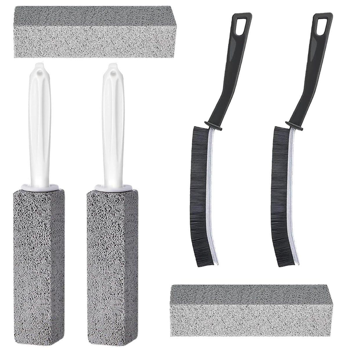6 Pcs Pumice Stone for Toilet Cleaning, with Non-Slip Long Plastic Handle
