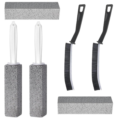 6 Pcs Pumice Stone for Toilet Cleaning, with Non-Slip Long Plastic Handle