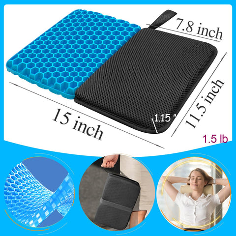 SeoTin Foldable Gel Seat Cushion for Travel, Portable Chair Cushion for Camping, Honeycomb Seat Cushion
