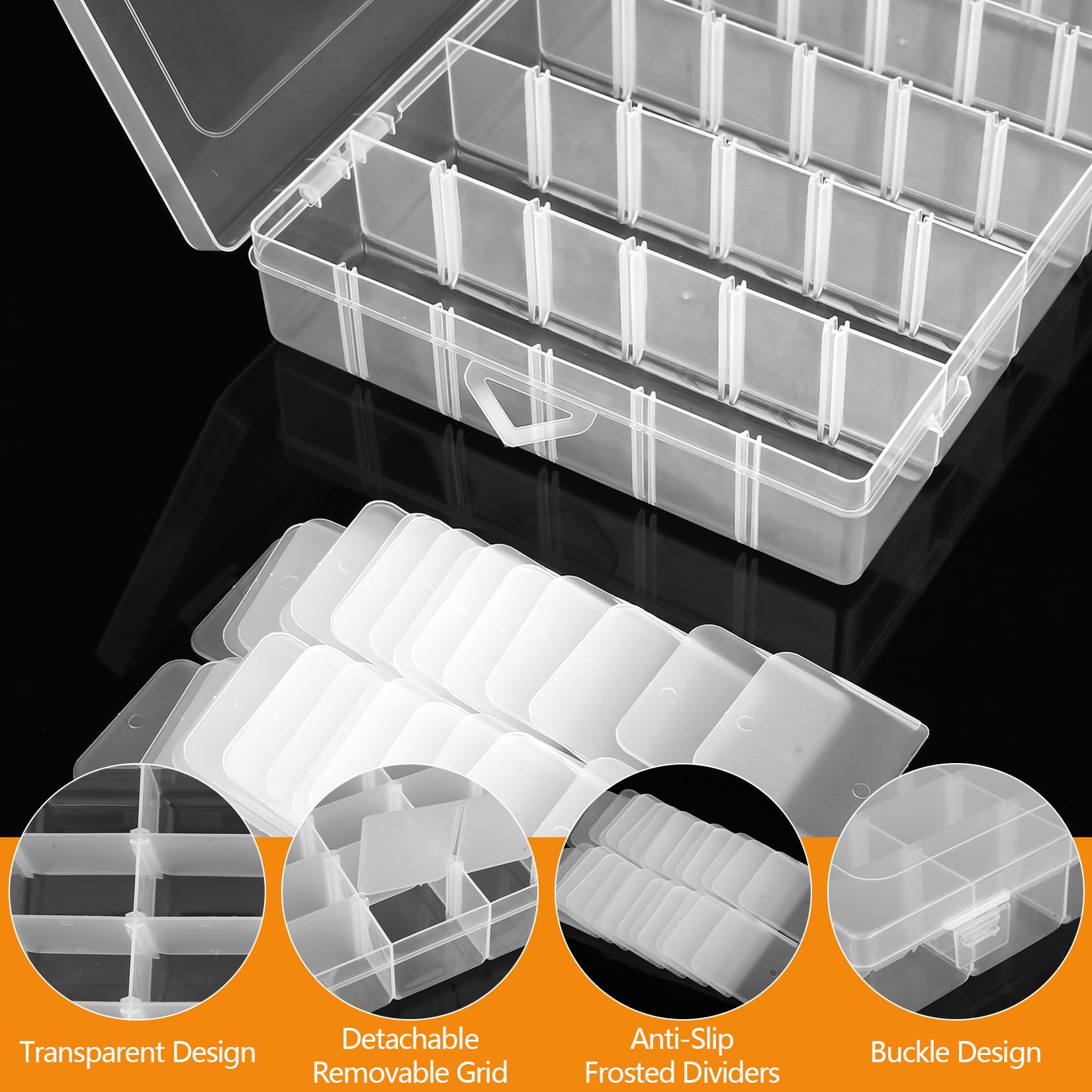 McBlast 1 Pc Stackable Snack Box 36 Removable Grids