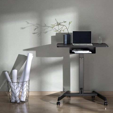 Maclean MC-903 Höhenverstellbarer Laptoptisch mit Rollen und mit Einer Schublade Sitz-steh-Schreibtisch Höhenverstellbar bis max. 113cm max. 8kg